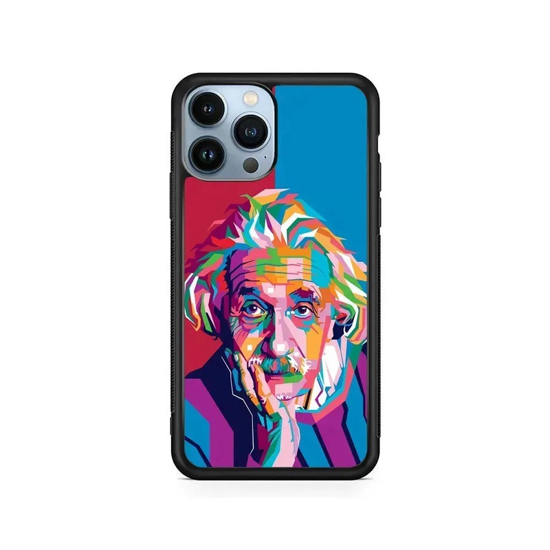 Albert Einstein Pop Art Illustration iPhone 15 Pro Max Case