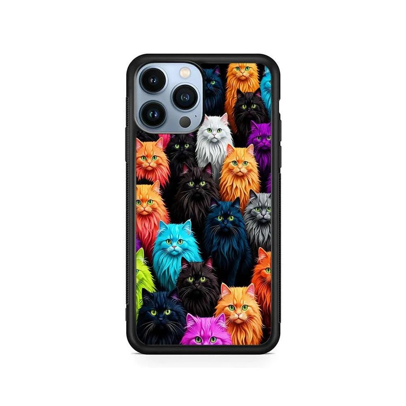 A Group of Colorful Cats iPhone 15 Pro Max Case