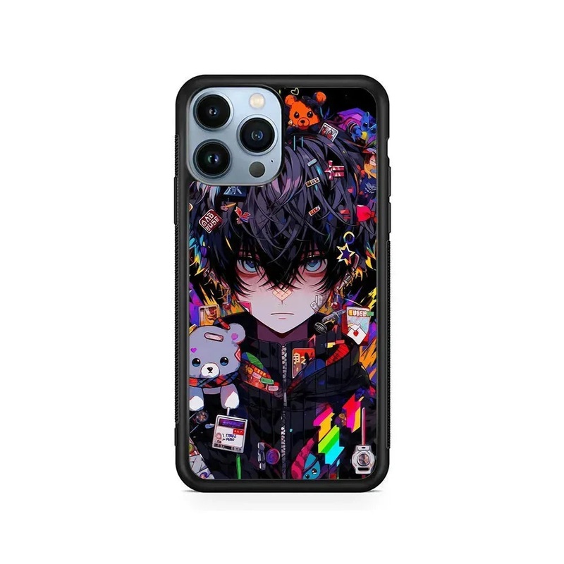 Anime Boy Bear Doll Aesthetic iPhone 15 Pro Max Case
