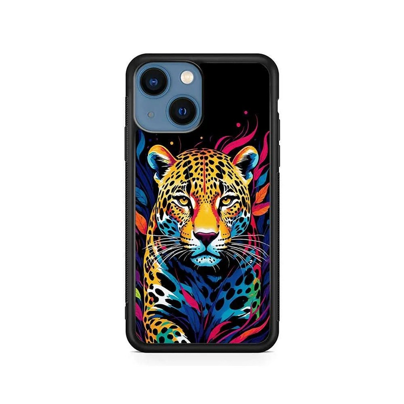 A Colorful Leopard on The Hunt iPhone 14 Plus Case