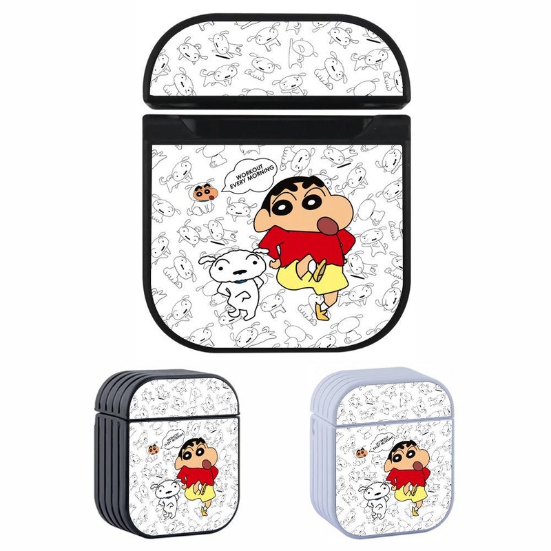 Crayon Shinchan Workout Every Morning Hard Plastic Case Cover For Apple Airpods