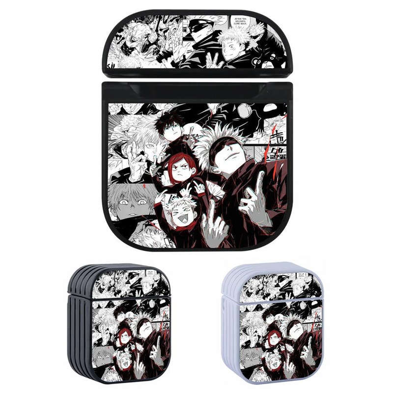 Jujutsu Kaisen Work with Joy Hard Plastic Case Cover For Apple Airpods