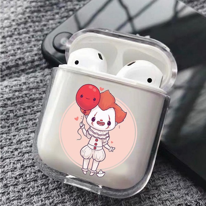 Pennywise Kid and Red Balloon Protective Clear Case Cover For Apple Airpods