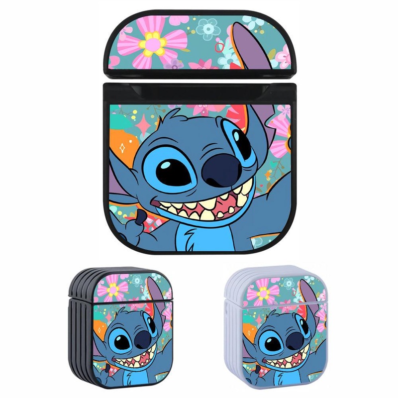 Stitch Happy with a Smile Hard Plastic Case Cover For Apple Airpods