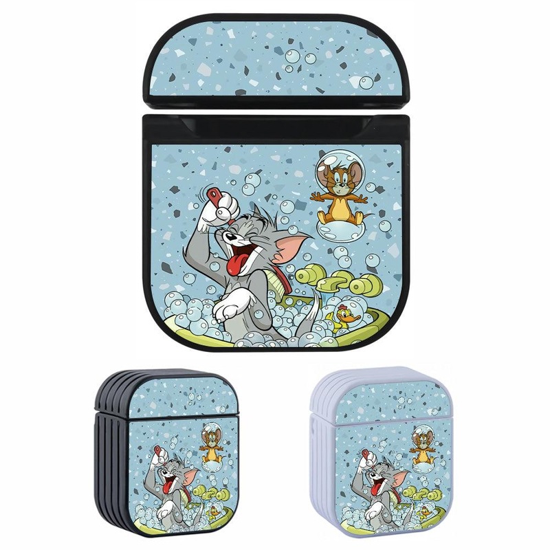 Tom and Jerry Fresh Morning Shower Hard Plastic Case Cover For Apple Airpods