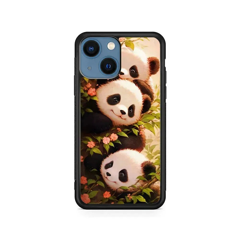 Three Cute Pandas Hiding iPhone 14 Plus Case