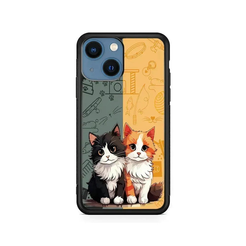 Two Cute Cats Kawai iPhone 15 Case