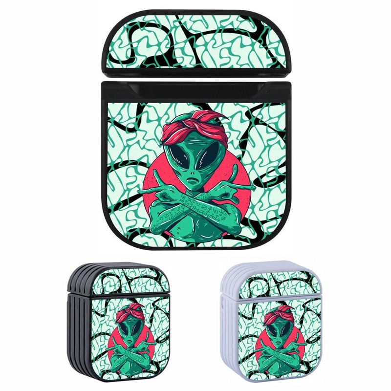 Alien Finger Rap Hard Plastic Case Cover For Apple Airpods