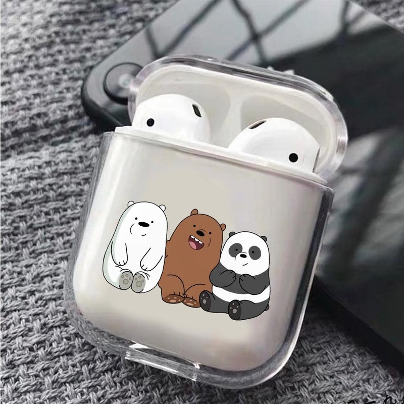 Bare Bear Friends and Family Protective Clear Case Cover For Apple Airpods