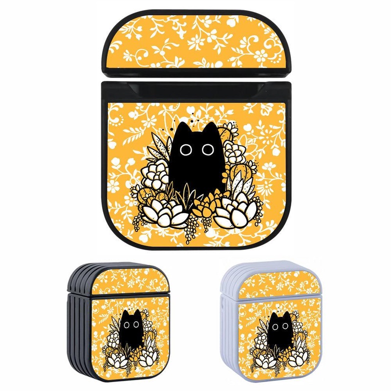 Cat On a Throne of Flowers Hard Plastic Case Cover For Apple Airpods
