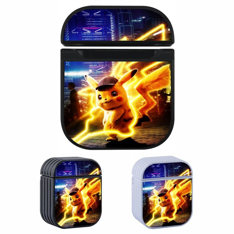 Cute Detective Pikachu Pokemon Hard Plastic Case Cover For Apple Airpods