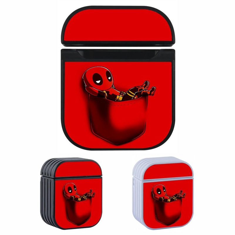 Deadpool in Red Pocket Hard Plastic Case Cover For Apple Airpods