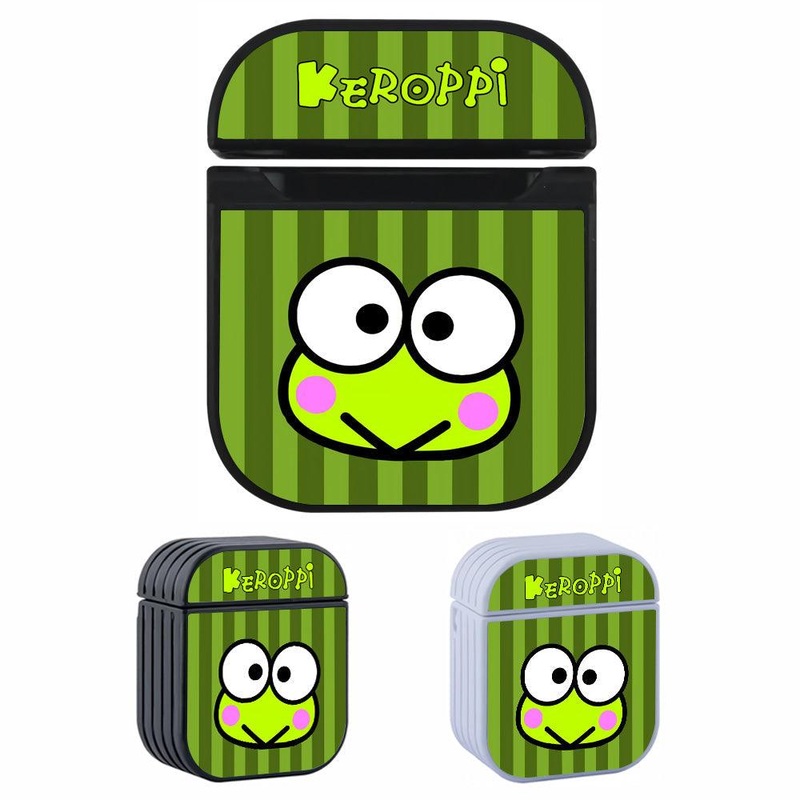 Keroppi on Square Frame Hard Plastic Case Cover For Apple Airpods