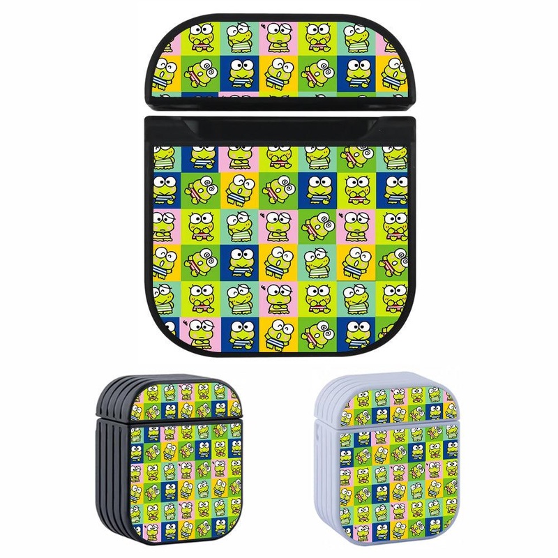 Keroppi Pattern Color Square Hard Plastic Case Cover For Apple Airpods