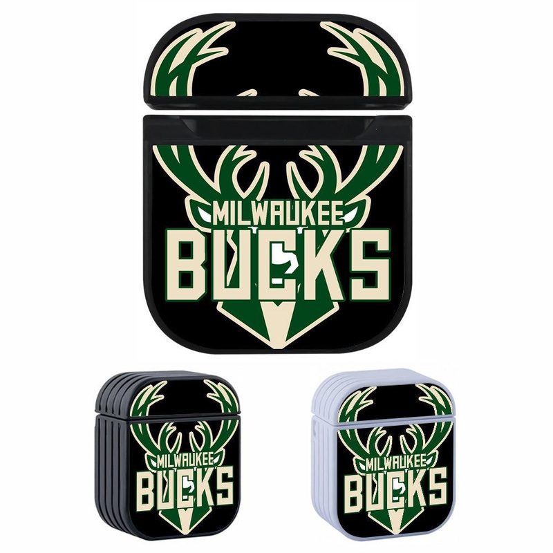Milwaukee Bucks Bold Emblem Hard Plastic Case Cover For Apple Airpods