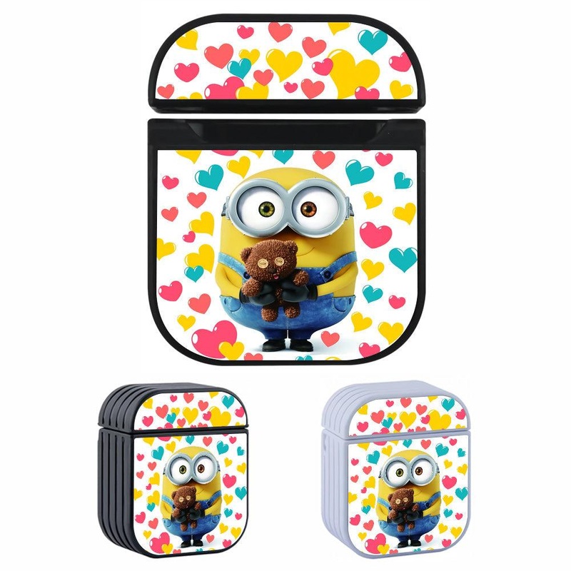Minions Love Background Hard Plastic Case Cover For Apple Airpods