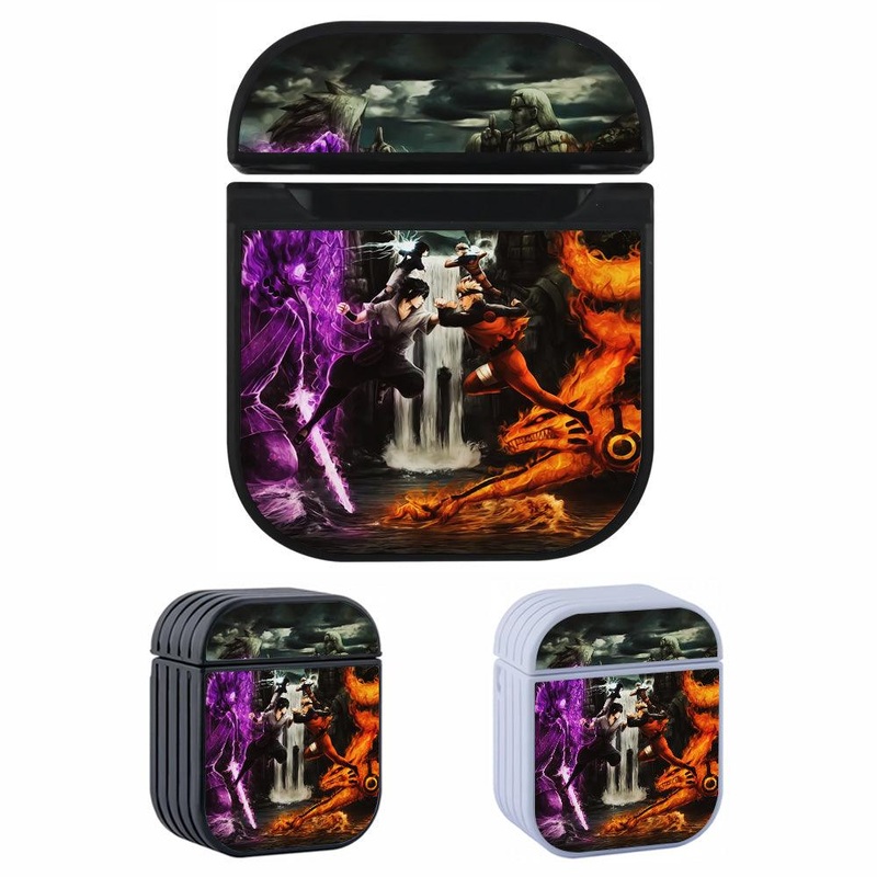 Naruto VS Sasuke Fight Hard Plastic Case Cover For Apple Airpods