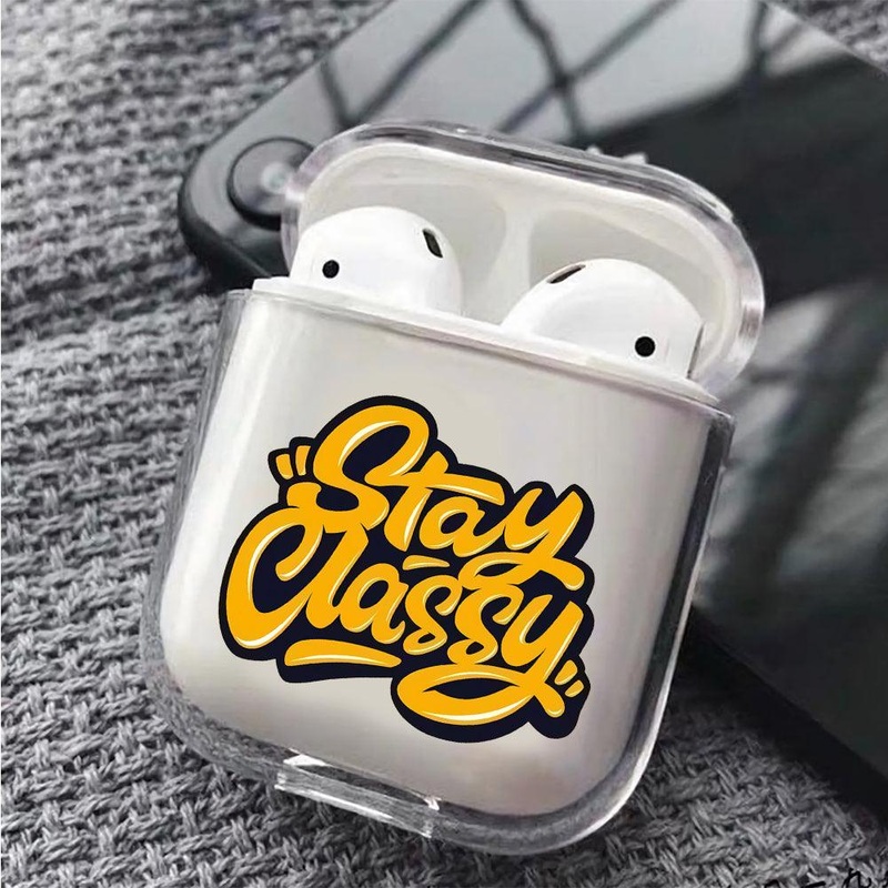 Quotes be Classy Protective Clear Case Cover For Apple Airpods