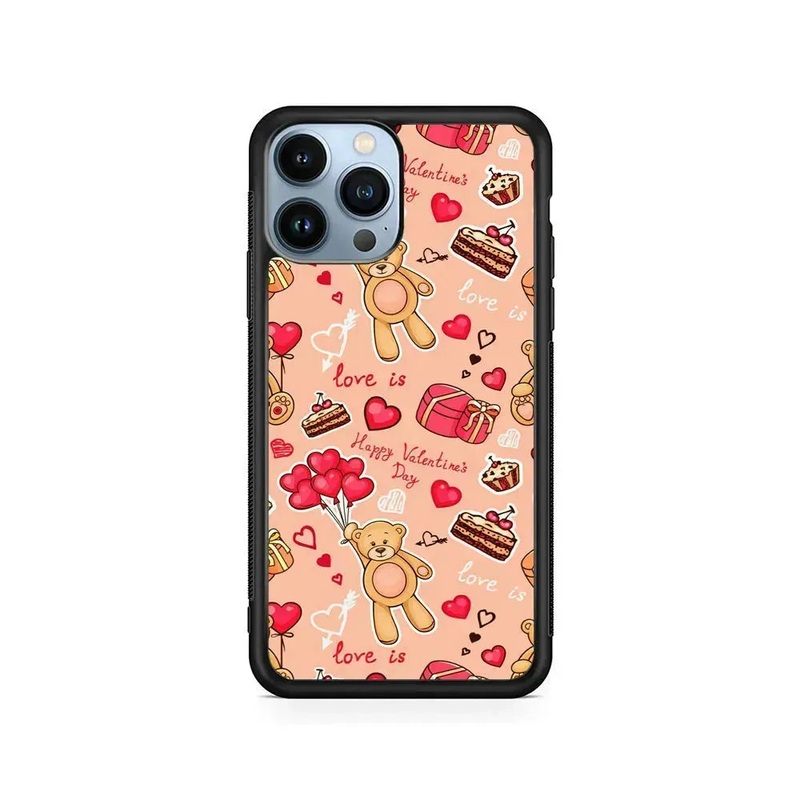 Valentines Day with Teddy Bears iPhone 15 Pro Max Case