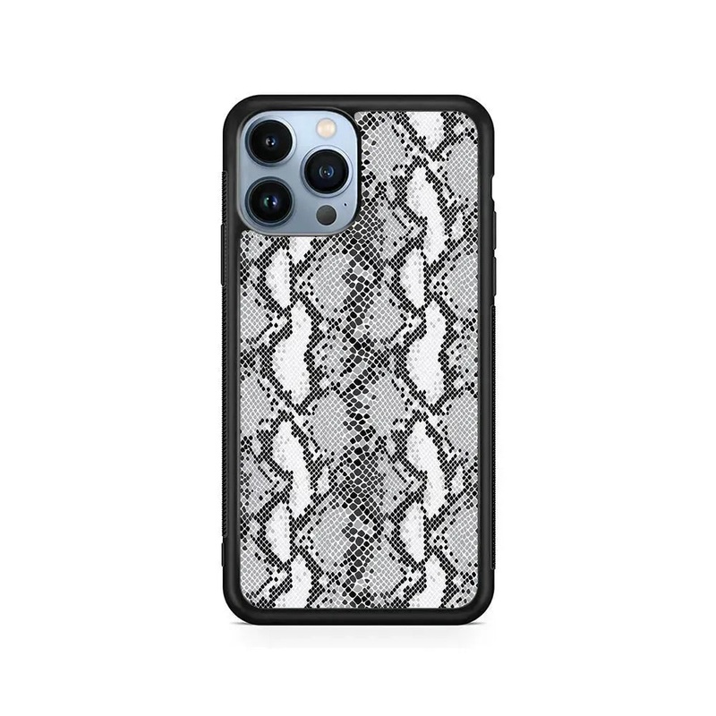 White Snake Skin Pattern iPhone 14 Pro Max Case
