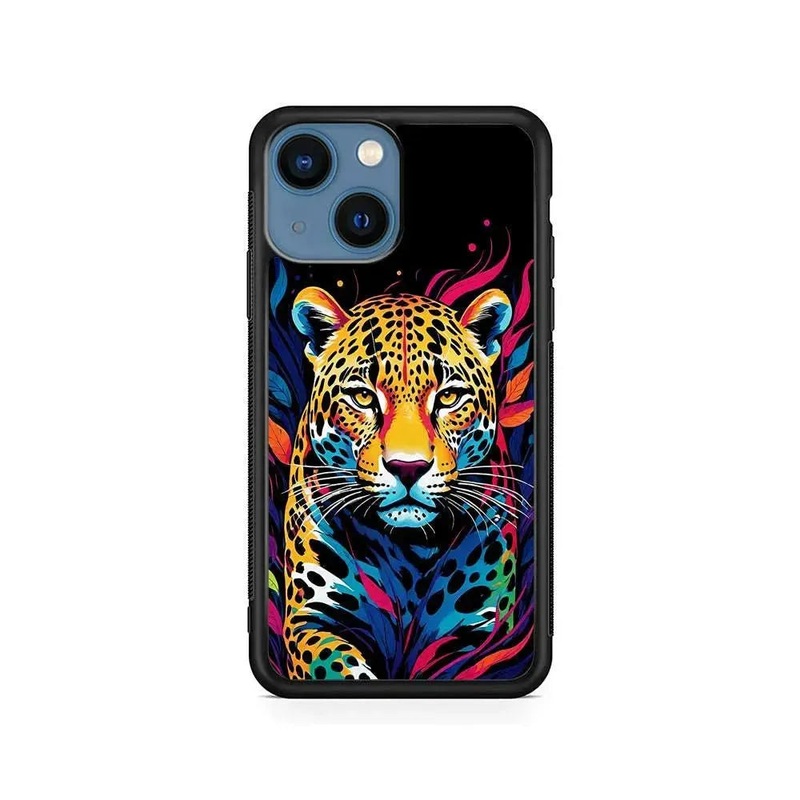 A Colorful Leopard on The Hunt iPhone 13 Case