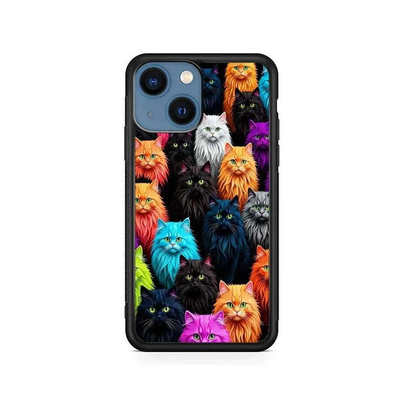 A Group of Colorful Cats iPhone 13 Case