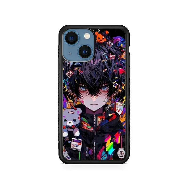 Anime Boy Bear Doll Aesthetic iPhone 13 Case