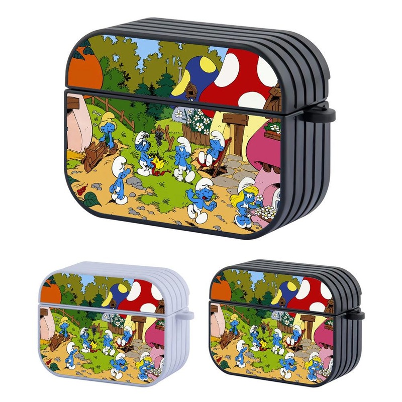 The Smurfs Another Enjoyment at The Village Hard Plastic Case Cover For Apple Airpods Pro