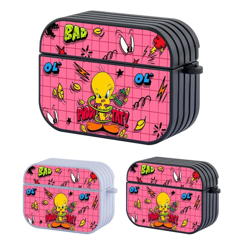 Tweety Bad Vibes Hard Plastic Case Cover For Apple Airpods Pro