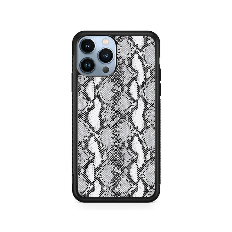 White Snake Skin Pattern iPhone 13 Pro Case