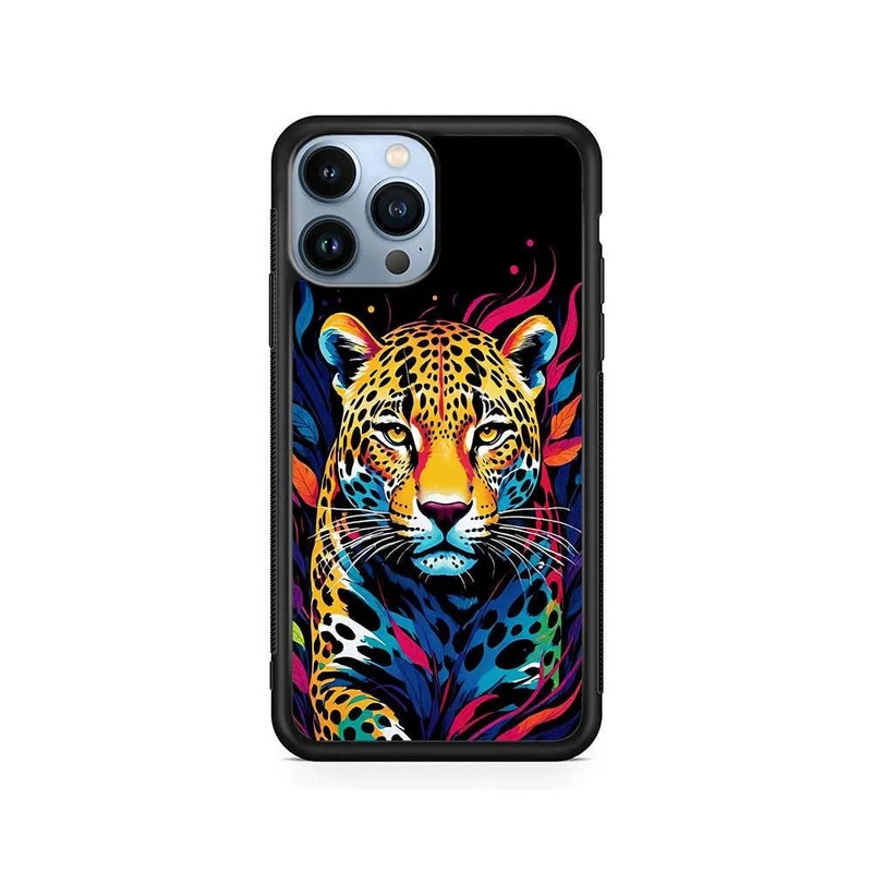 A Colorful Leopard on The Hunt iPhone 13 Pro Max Case