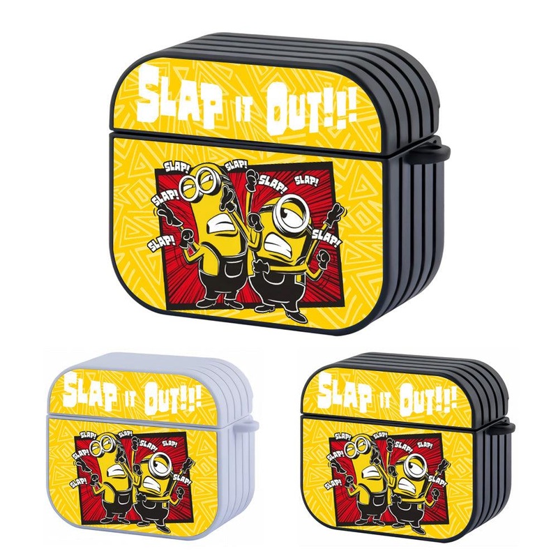 Minions Fight Between Two Men Hard Plastic Case Cover For Apple Airpods 3