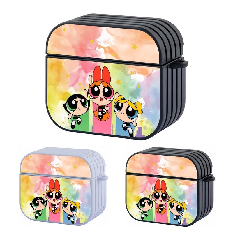 Powerpuff Girls Fly High to The Sky Hard Plastic Case Cover For Apple Airpods 3