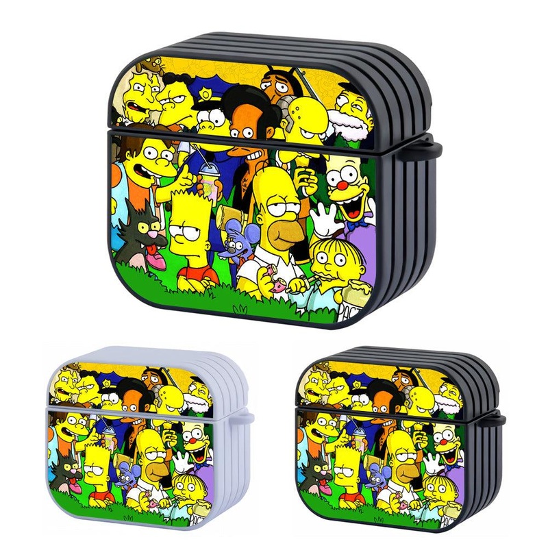 Simpson Gathered Men of The City Hard Plastic Case Cover For Apple Airpods 3
