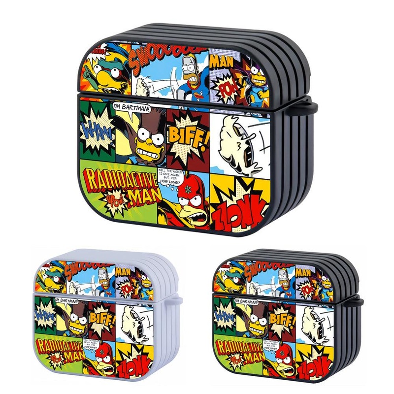 Simpson Superhero Comic Cover Art Hard Plastic Case Cover For Apple Airpods 3