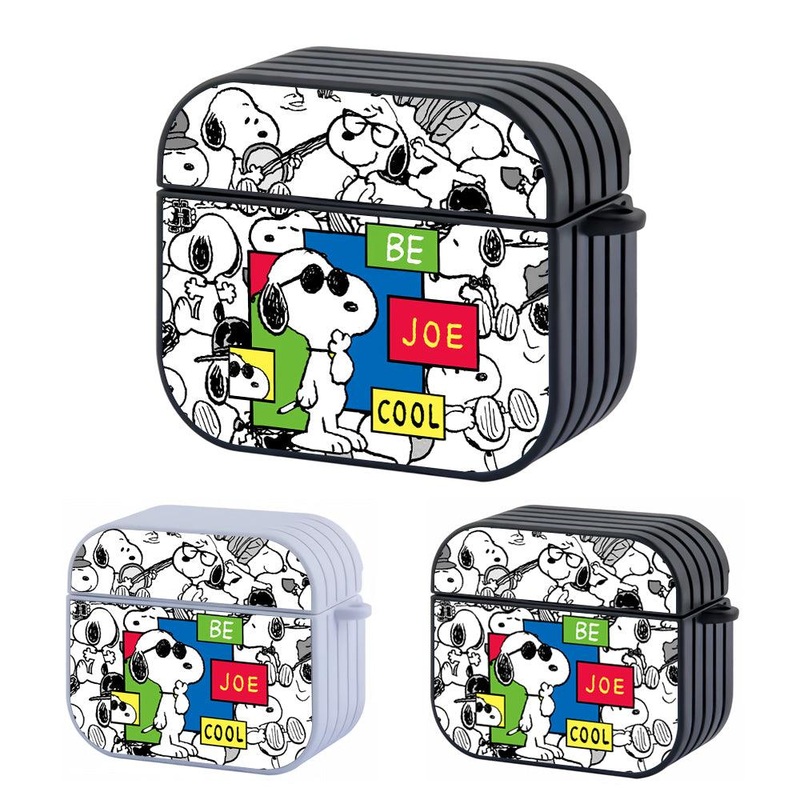 Snoopy Stay to be Joe Cool Hard Plastic Case Cover For Apple Airpods 3