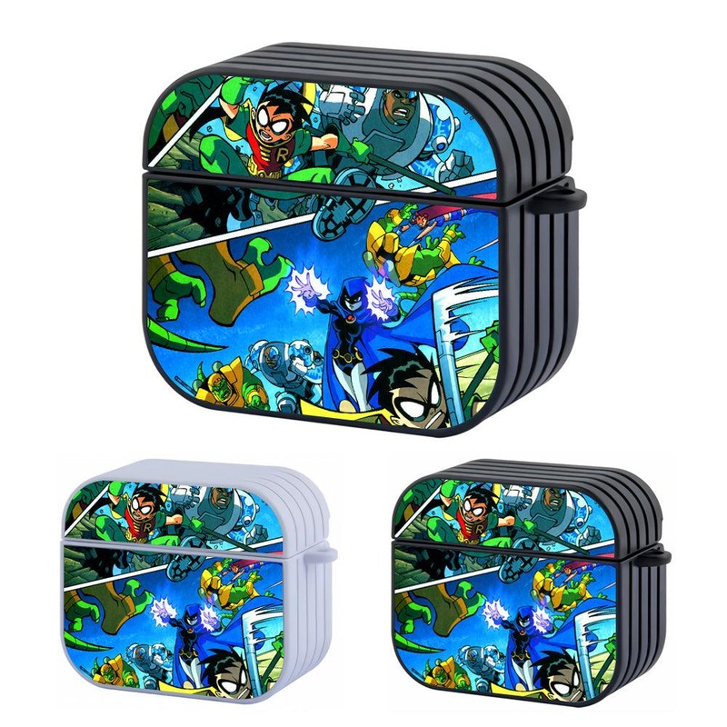 Teen Titans Go Feel The Fierce Battle Hard Plastic Case Cover For Apple Airpods 3