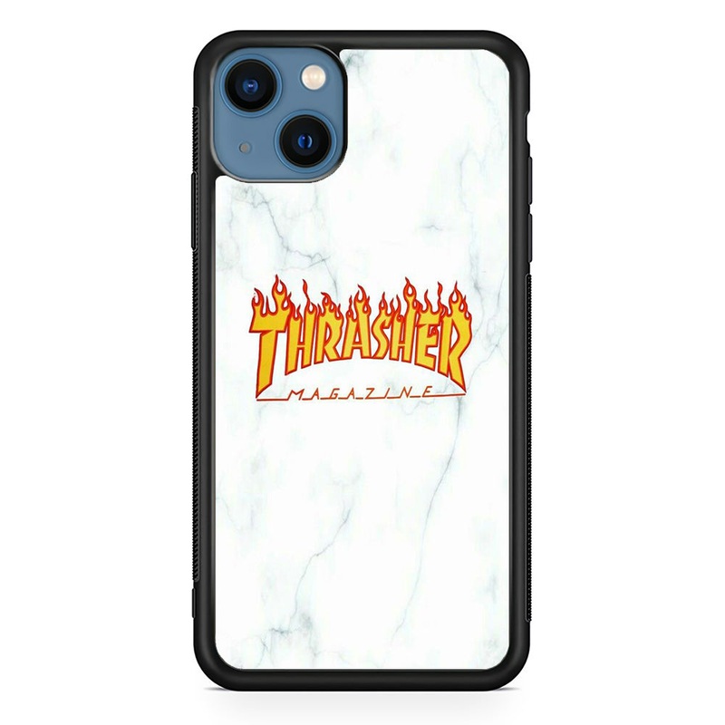 Thrasher White Marble iPhone 15 Plus Case