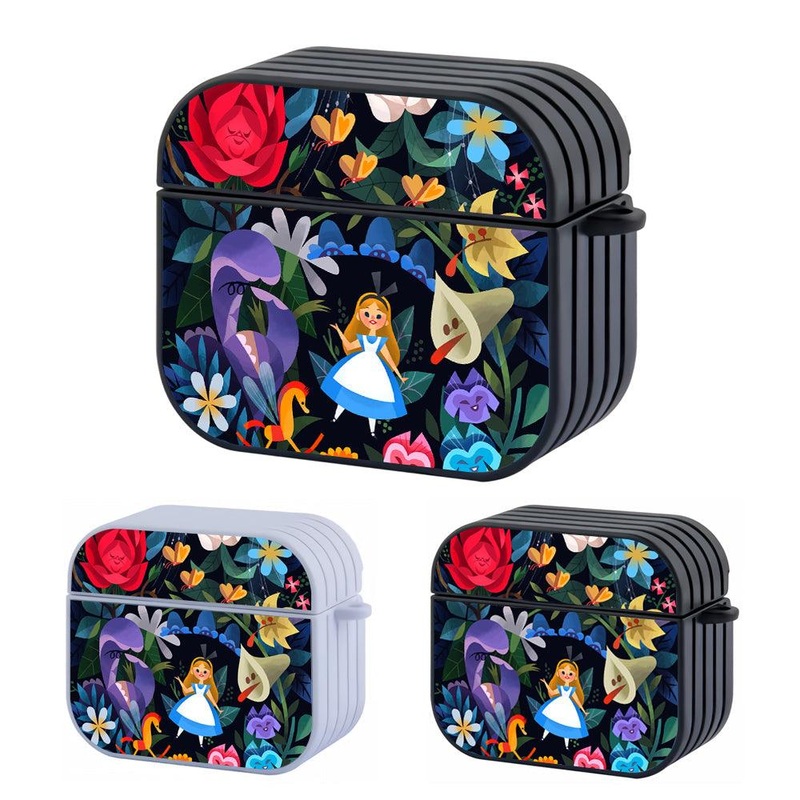 Alice in Wonderland The Flower Garden Hard Plastic Case Cover For Apple Airpods 3