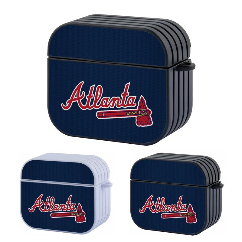 Atlanta Braves MLB Deep Blue Jersey Hard Plastic Case Cover For Apple Airpods 3