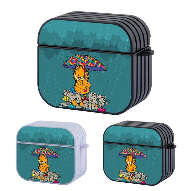 Garfield Shelter from The Pouring Rain Hard Plastic Case Cover For Apple Airpods 3