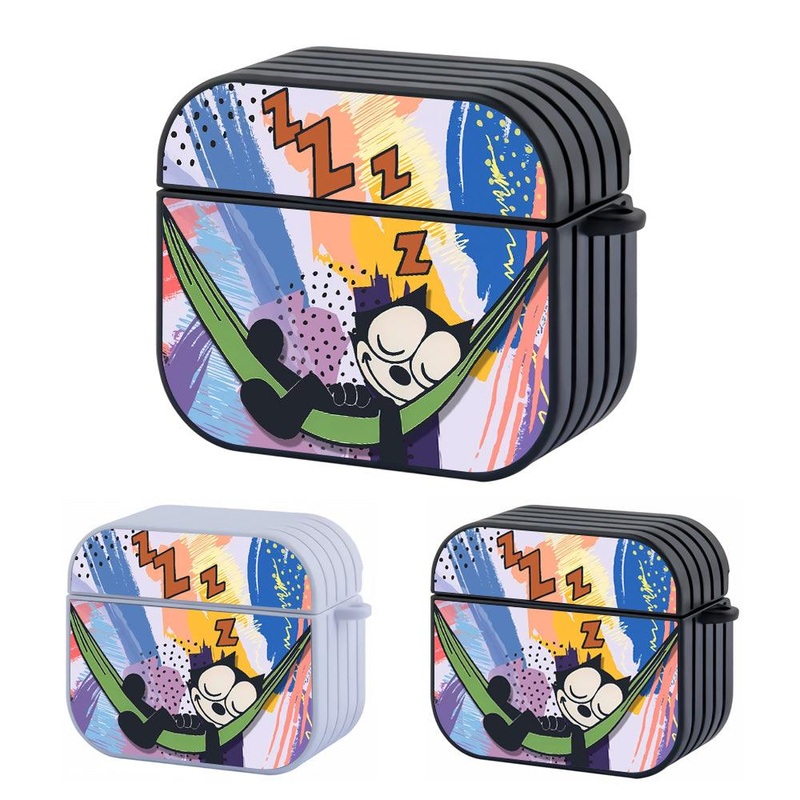 Felix Take a Nap Hard Plastic Case Cover For Apple Airpods 3