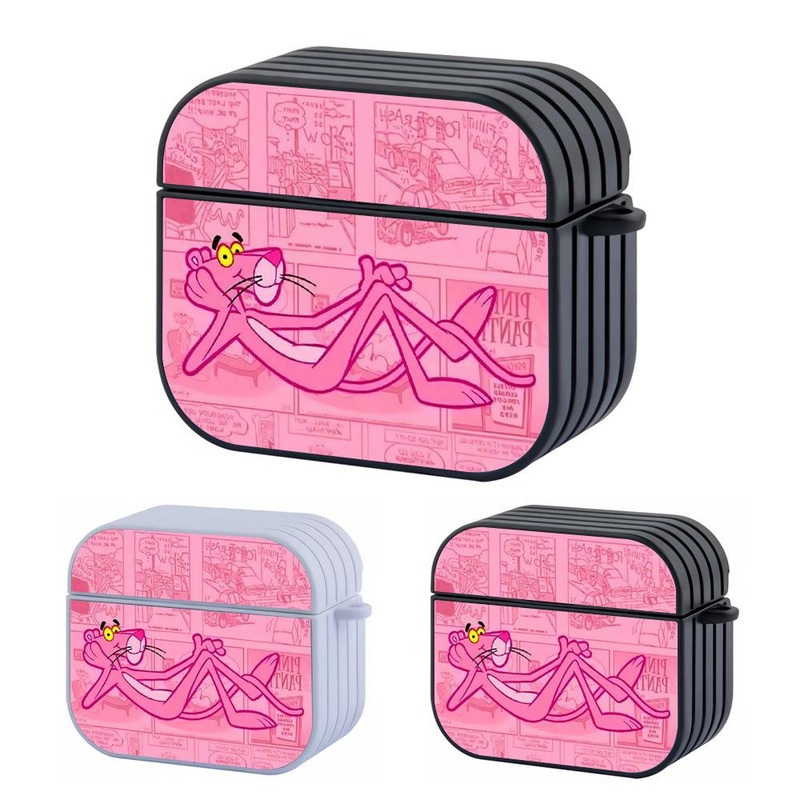 Pink Panther Comic Background Hard Plastic Case Cover For Apple Airpods 3