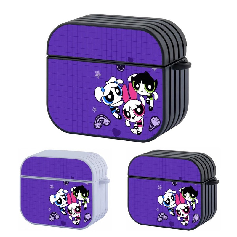 Powerpuff Purple Net Hard Plastic Case Cover For Apple Airpods 3