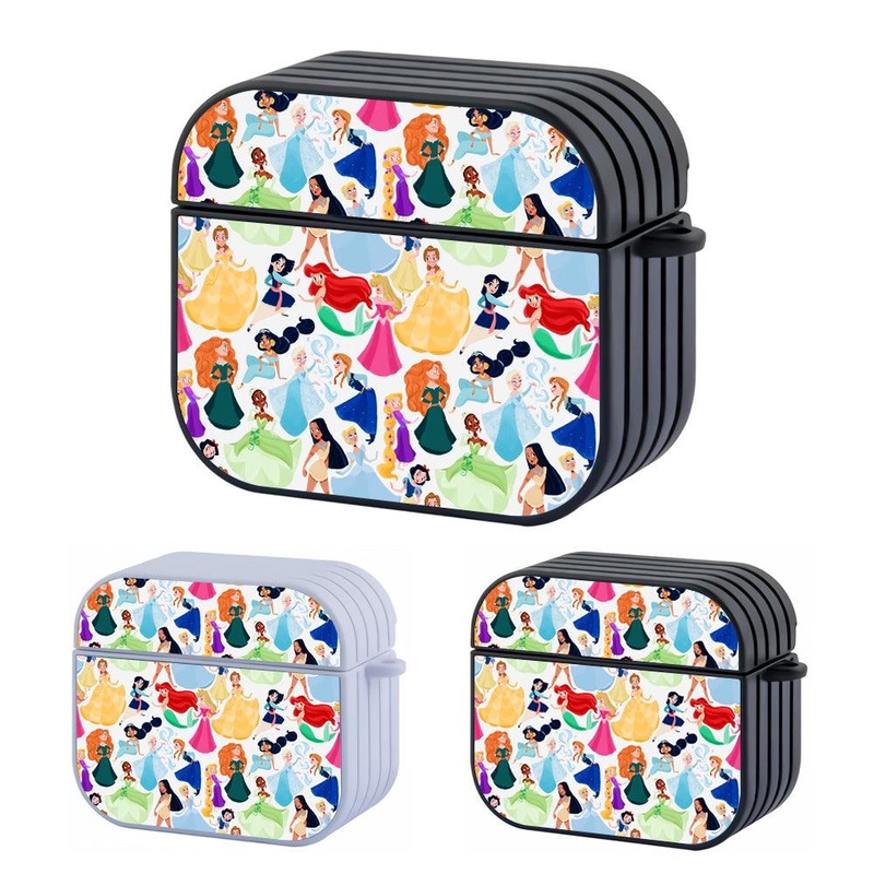 Princesses Pattern Wallpaper Hard Plastic Case Cover For Apple Airpods 3