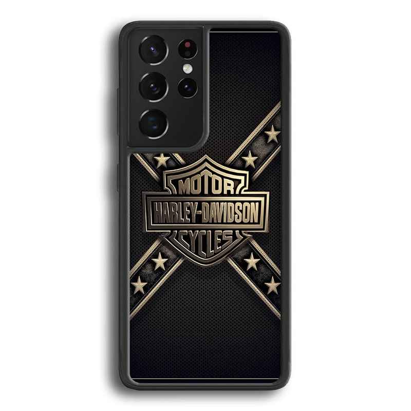 Harley Davidson Golden Star Samsung Galaxy S21 Ultra Case