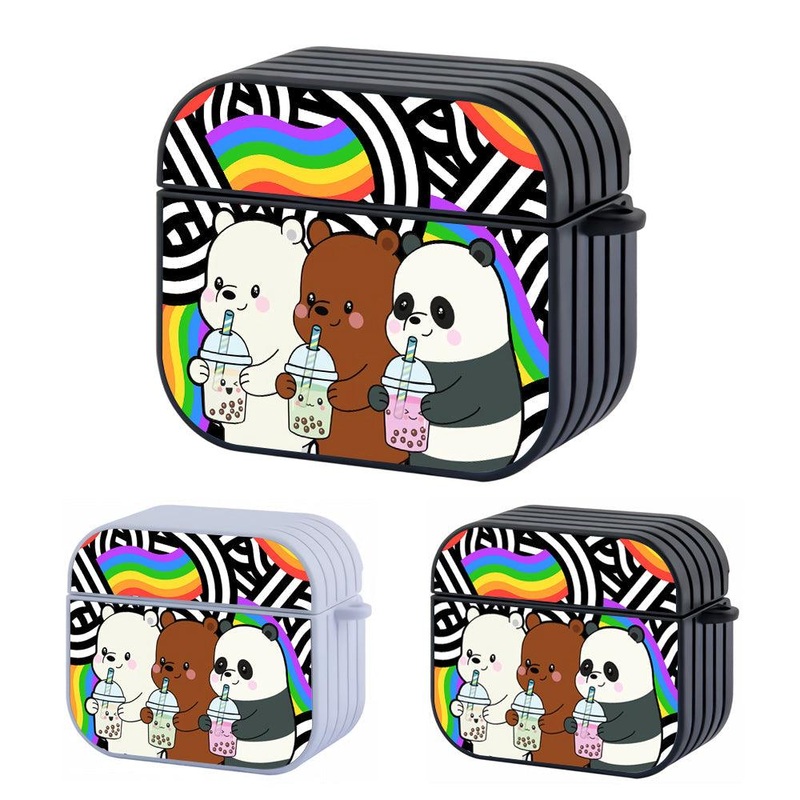 Bare Bears Lovely Drinks Hard Plastic Case Cover For Apple Airpods 3
