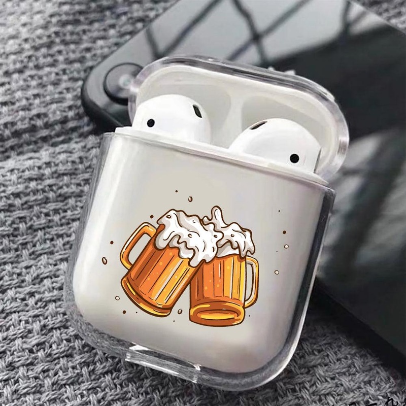Beer cheers Protective Clear Case Cover For Apple Airpods