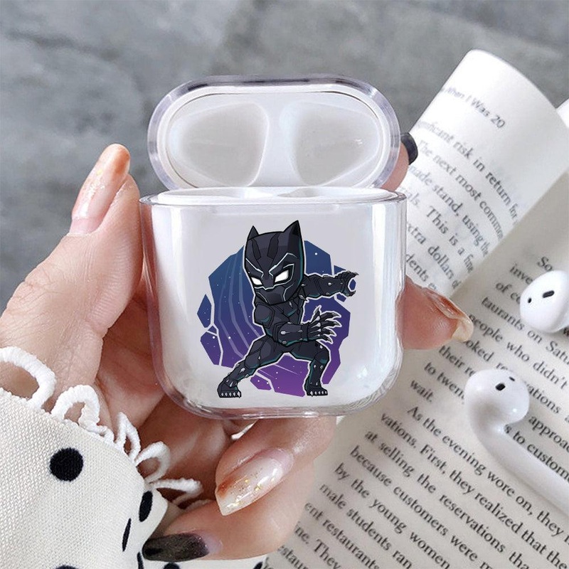 Black Phanter Mini Cartoon Protective Clear Case Cover For Apple Airpods