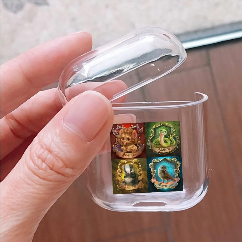 Cute Four Emblem Harry Potter Protective Clear Case Cover For Apple Airpods